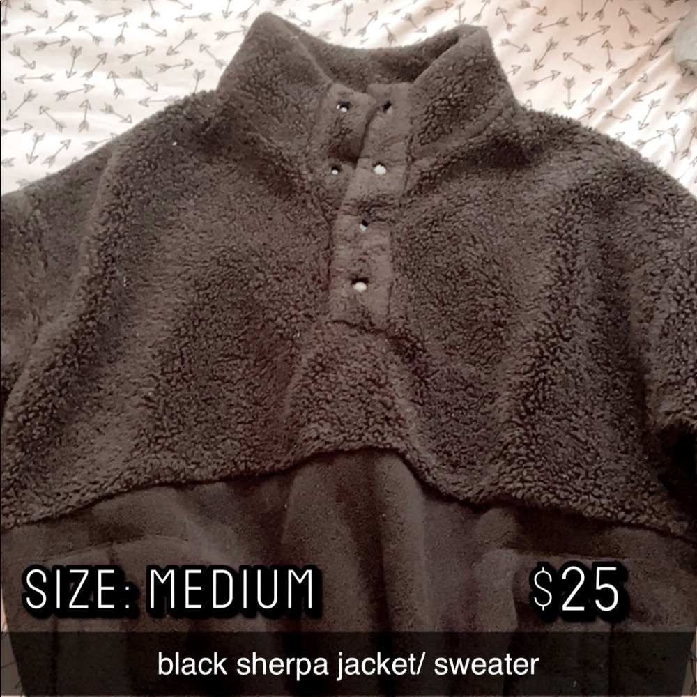 black sherpa jacket / sherpa
